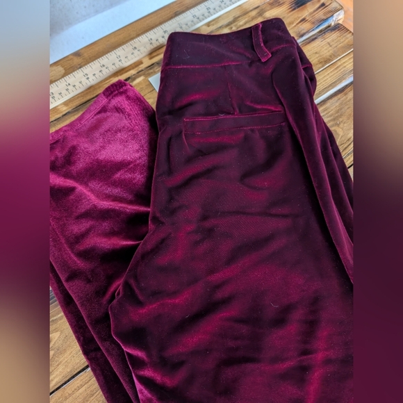 NWT‎ Choosy Velvet Burgundy/ Raspberry Strech Pants - Picture 4 of 4